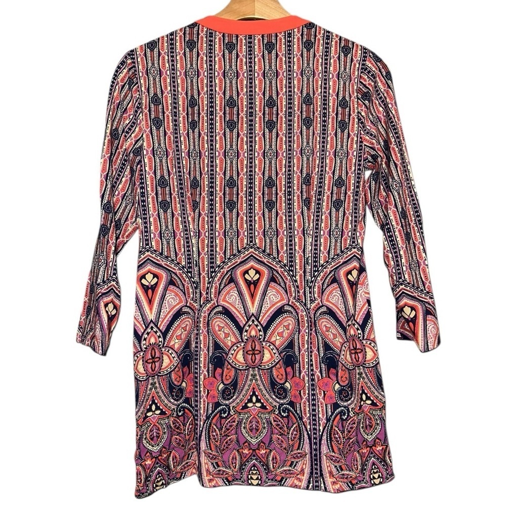 J. McLaughlin Women’s Size S Pink Boca Mayan Paisley Catalina Tunic Top Shirt - Picture 3 of 8